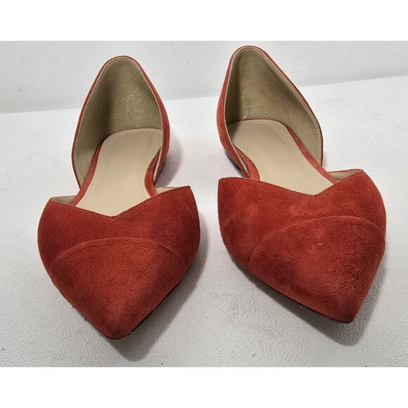 J.Crew Sadie Flats Suede Vibrant Flame Red Shoes Size 8.5 Retail: $98 - Picture 3 of 10